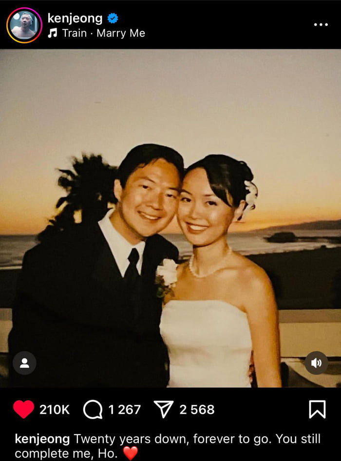 Comedian Ken Jeong’s heartfelt message for his wife, Tran Ho, on their 20th wedding anniversary.