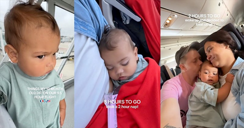 Parents Share POV of Taking Their 10-Month-Old Baby On a 9.5 Hour Long Flight: ‘Did way better than I expected!’