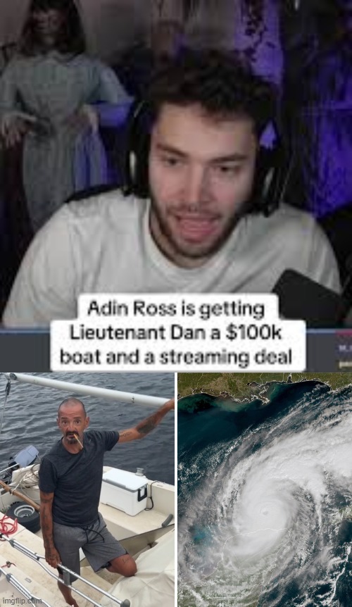 Adin Ross is getting Lieutenant Dan a $100 boat and a Kick streaming deal after surviving the hurricane – meme