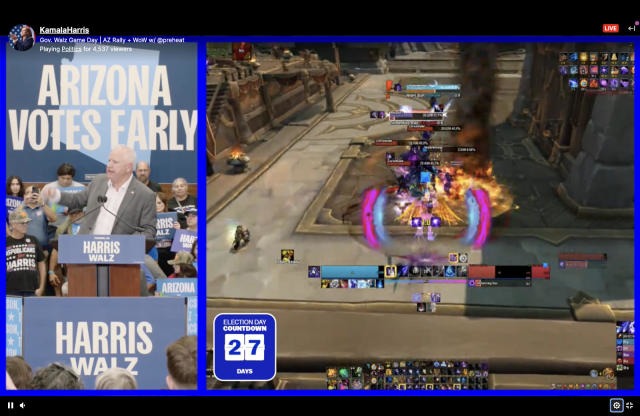 Tim Walz rally on Twitch – meme