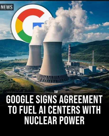 AI centers getting fueled with nuclear power – meme