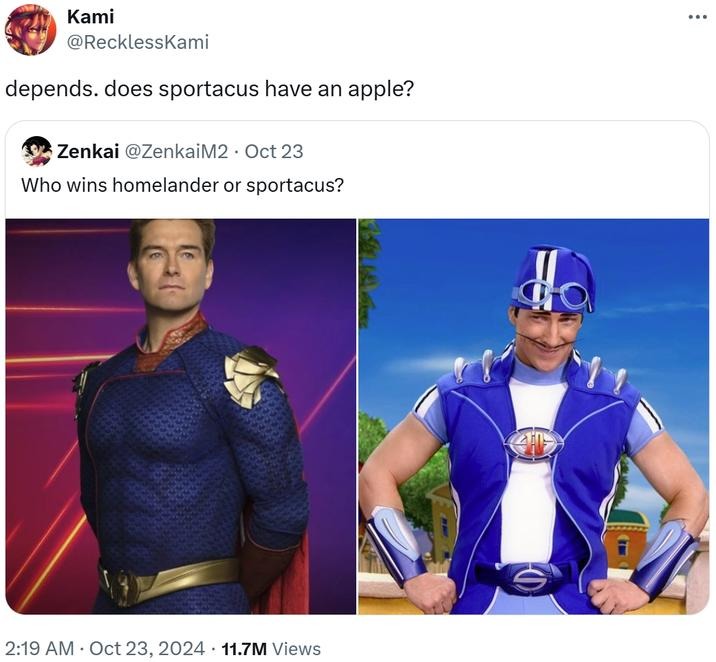 Homelander vs Sportacus meme