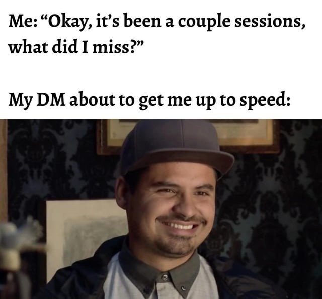 Dnd DM getting me up to speed – meme