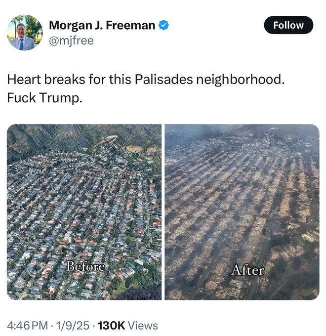 Trump is not in office. Democrats control California. – meme