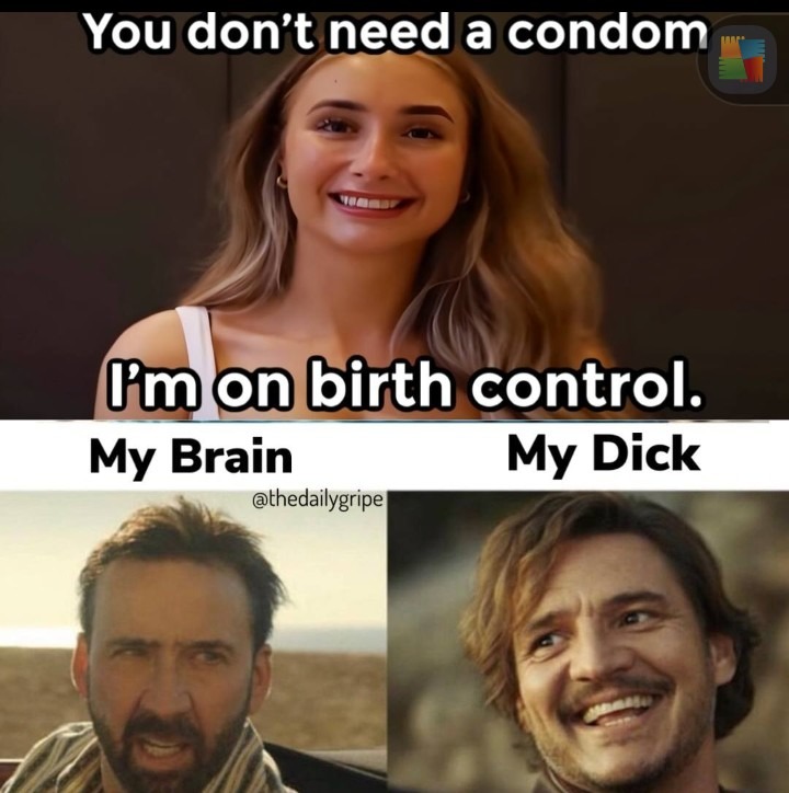 I’m married, I don’t use condoms. – meme