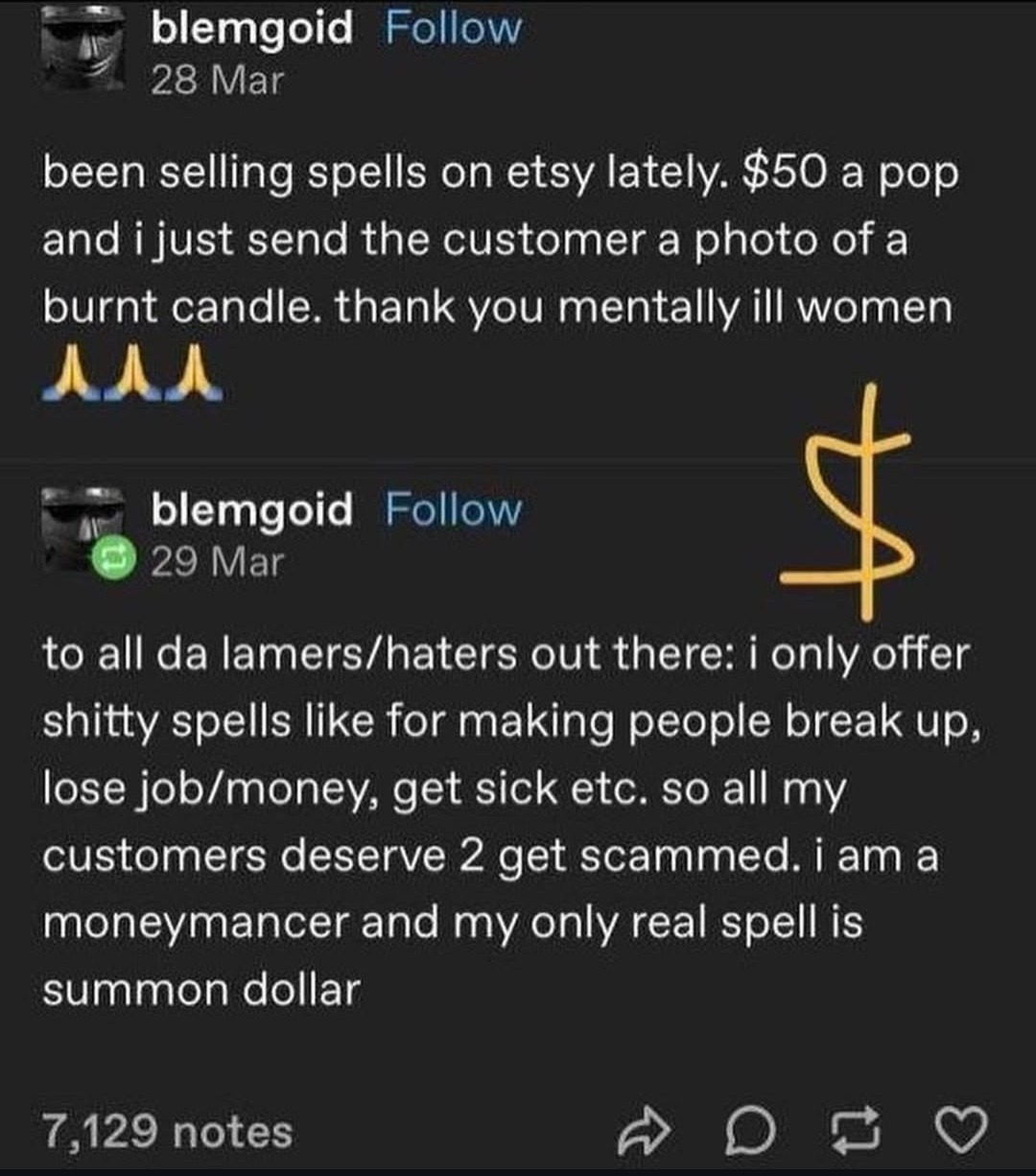 Moneymancer uses summon dollar. It was super effective. – meme