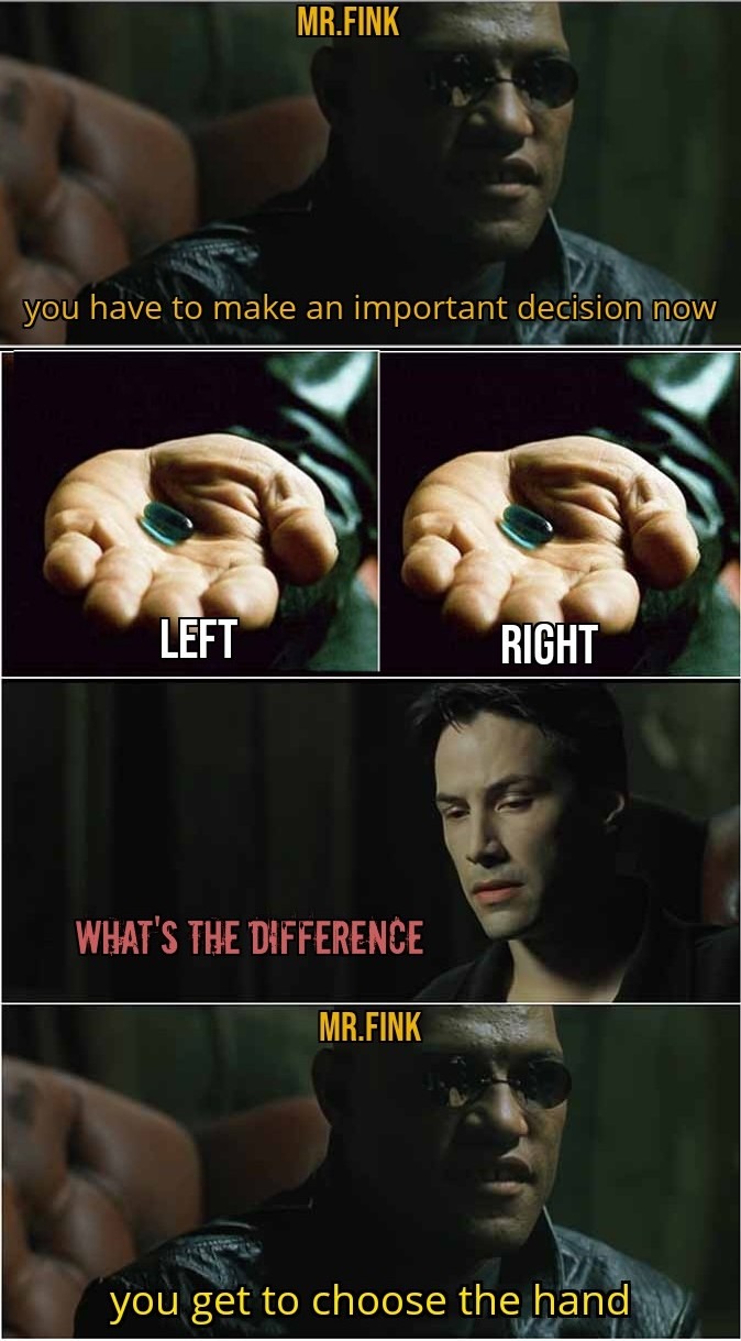 But which hand is the right one to be left for choosing? – meme